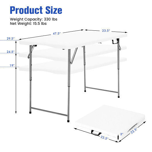 3-Level Height Adjustable Folding Table-4